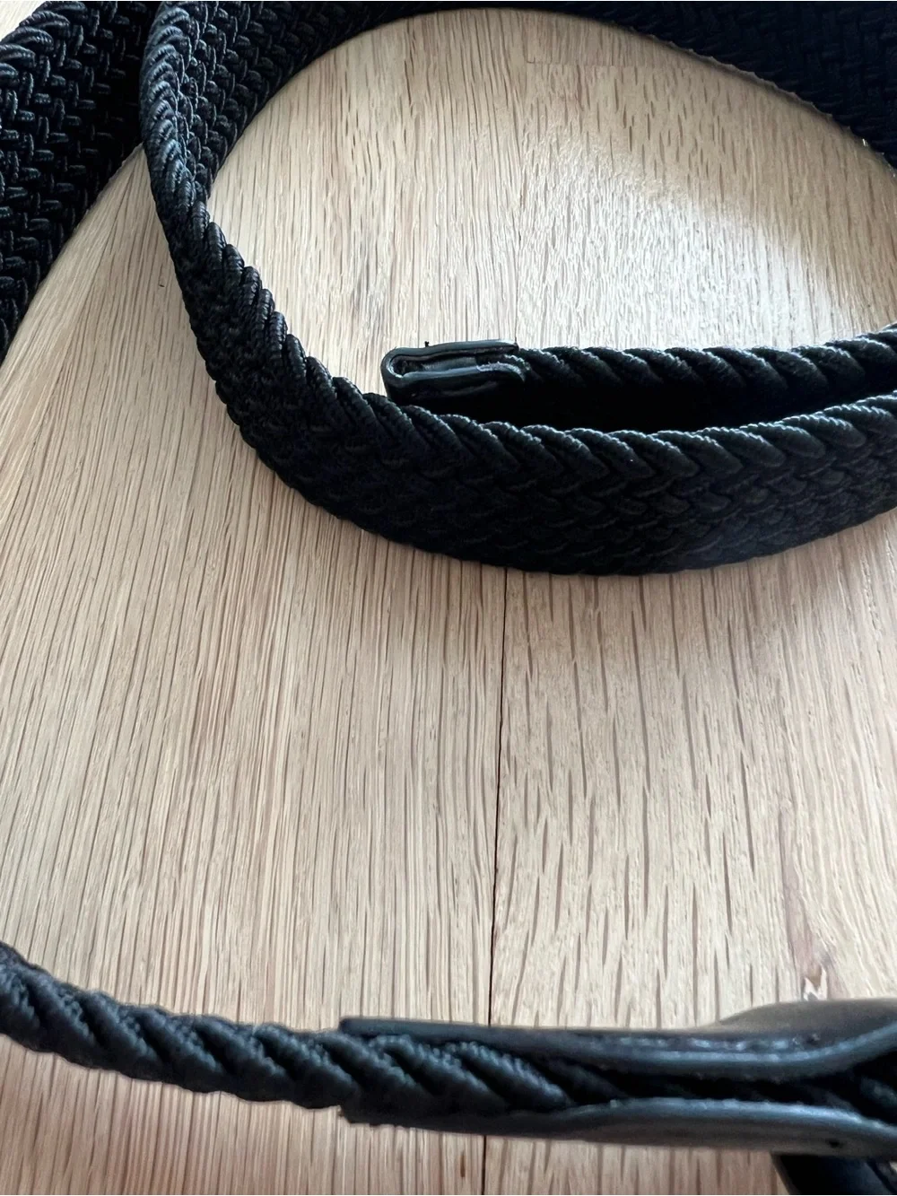 Black Woven Elastic Belt - Men